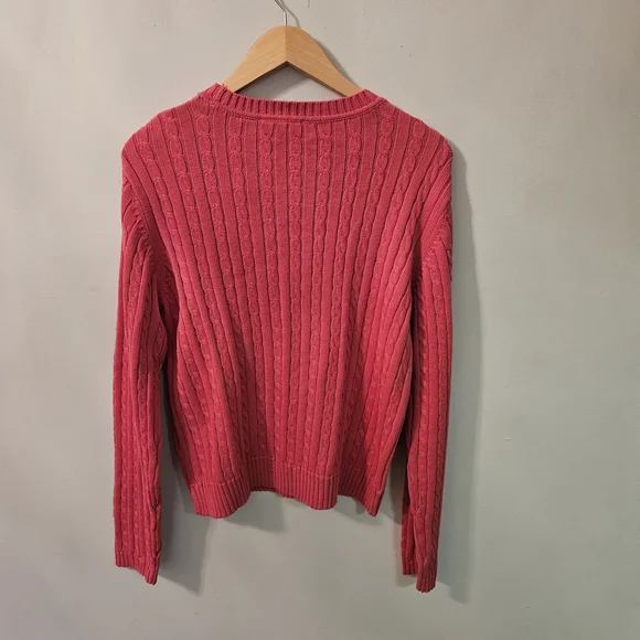 croft & barrow Raspberry Cable Knit Sweater - Picture 2 of 7
